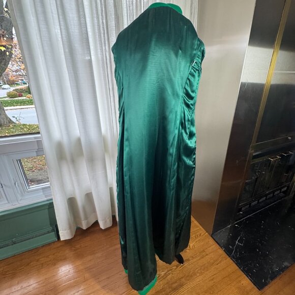 Vintage 60s fall coat, Kelly green ribbed textured, maxi length, size 6/8 (S/M) - Picture 14 of 16